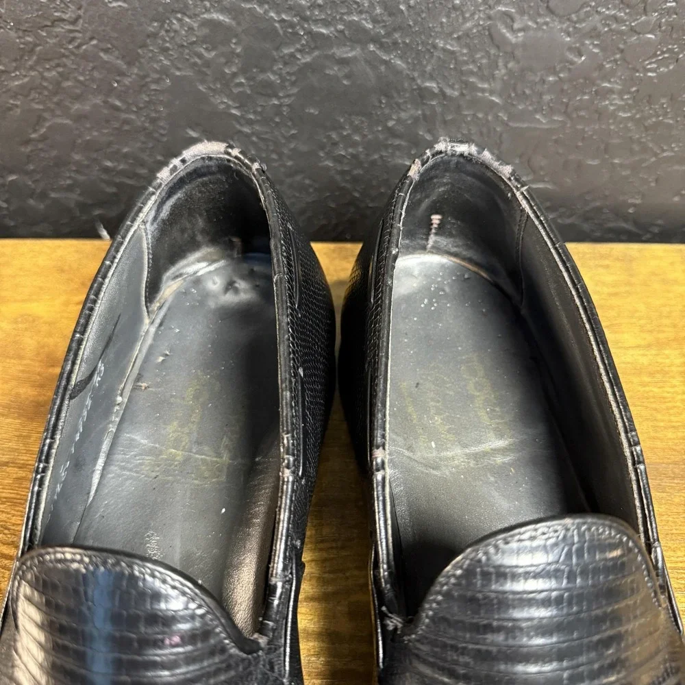 Johnston & Murphy Tassel Loafer 74732 Black Lizard Leather Dress Shoes Mens 9 C
